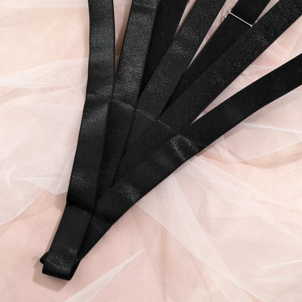 Gathering Minimalist Elastic Jumpsuit Lingerie And Sexy Suspender
