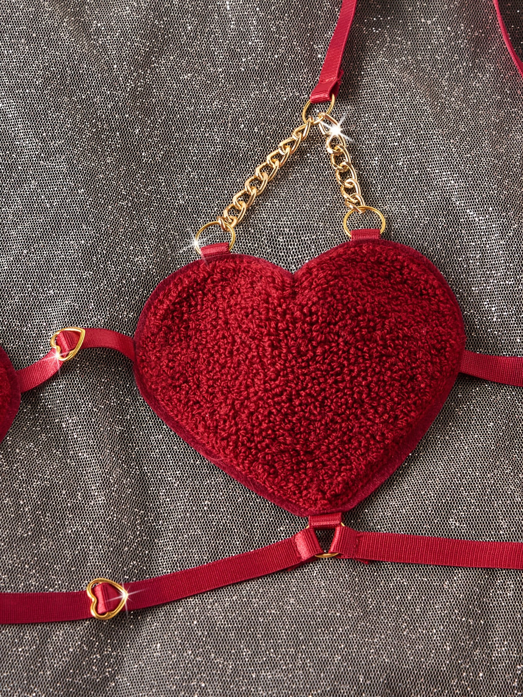 2pcs Valentine'S Day Golden Chain Set