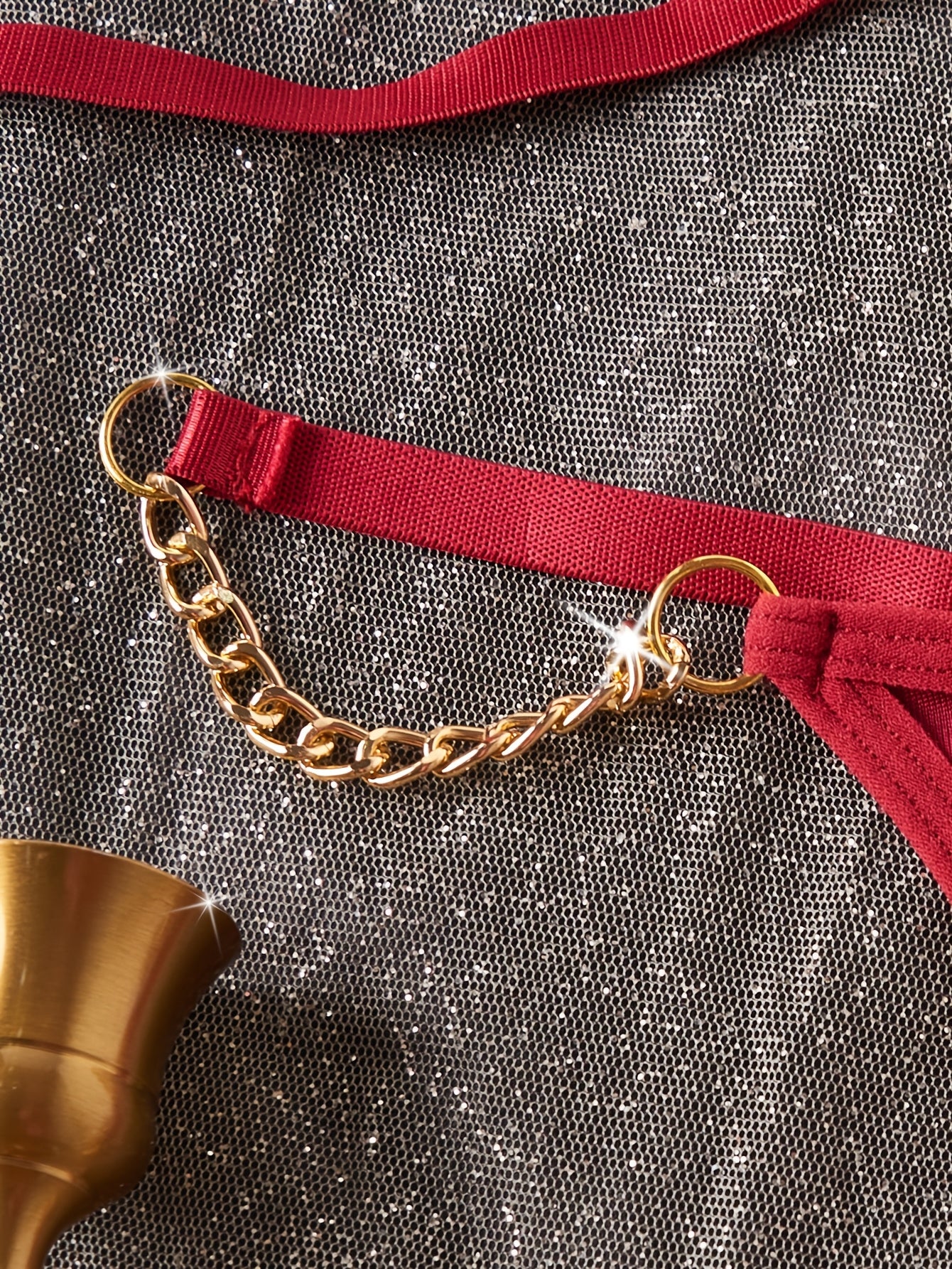 2pcs Valentine'S Day Golden Chain Set