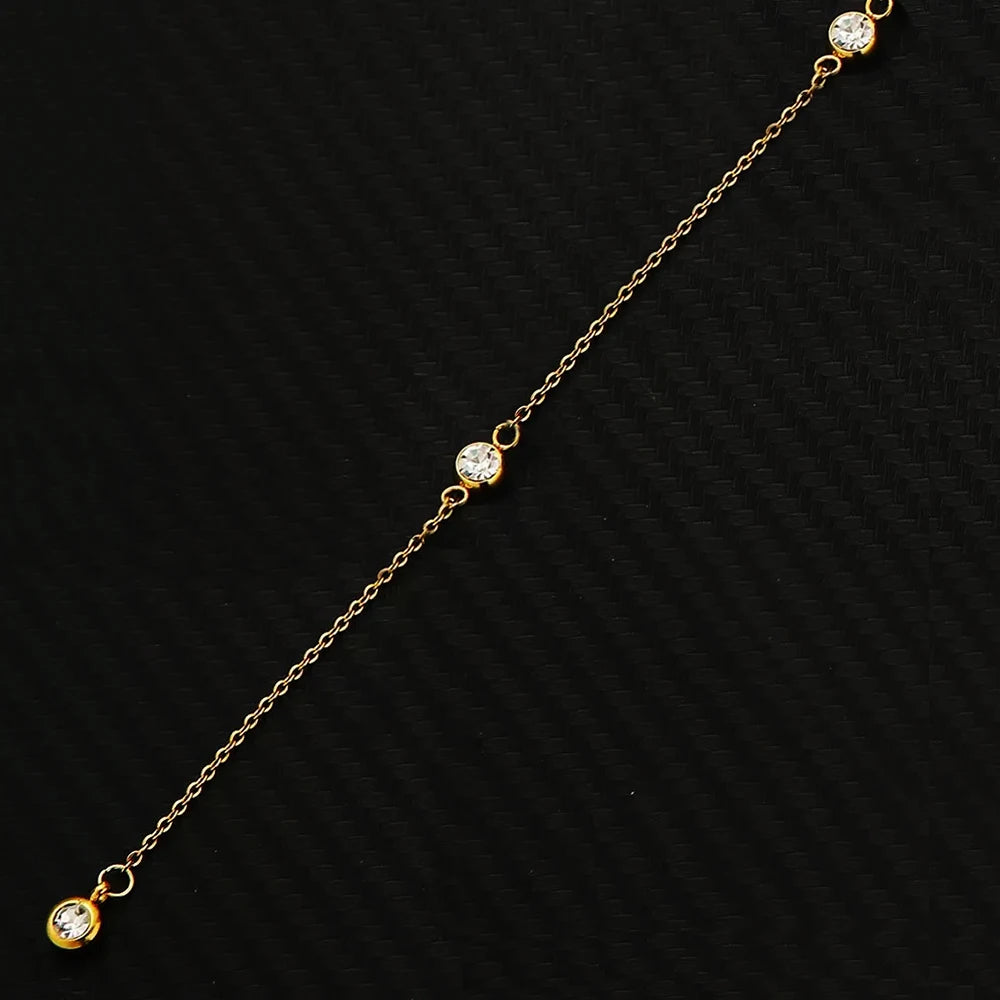 Stainless Steel Crystal Belly Body Chain