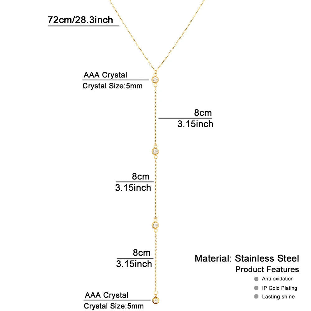 Stainless Steel Crystal Belly Body Chain