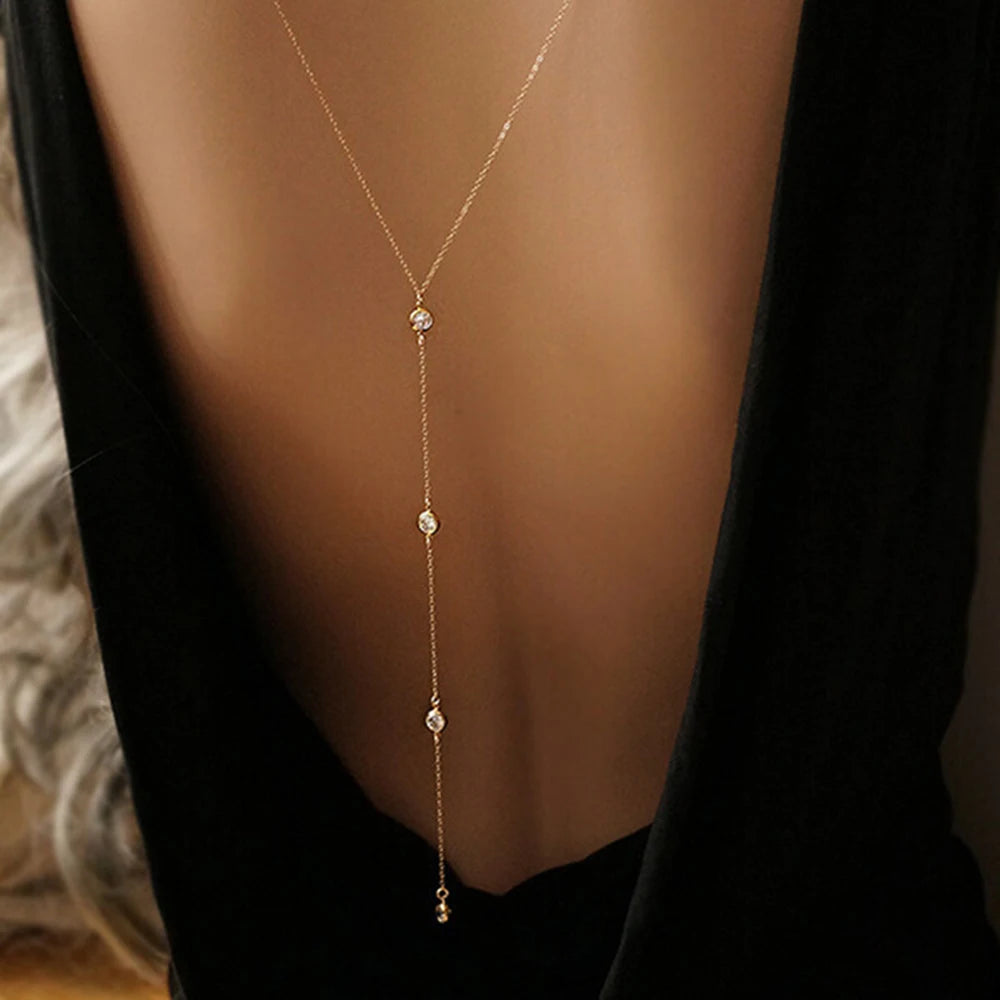 Stainless Steel Crystal Belly Body Chain