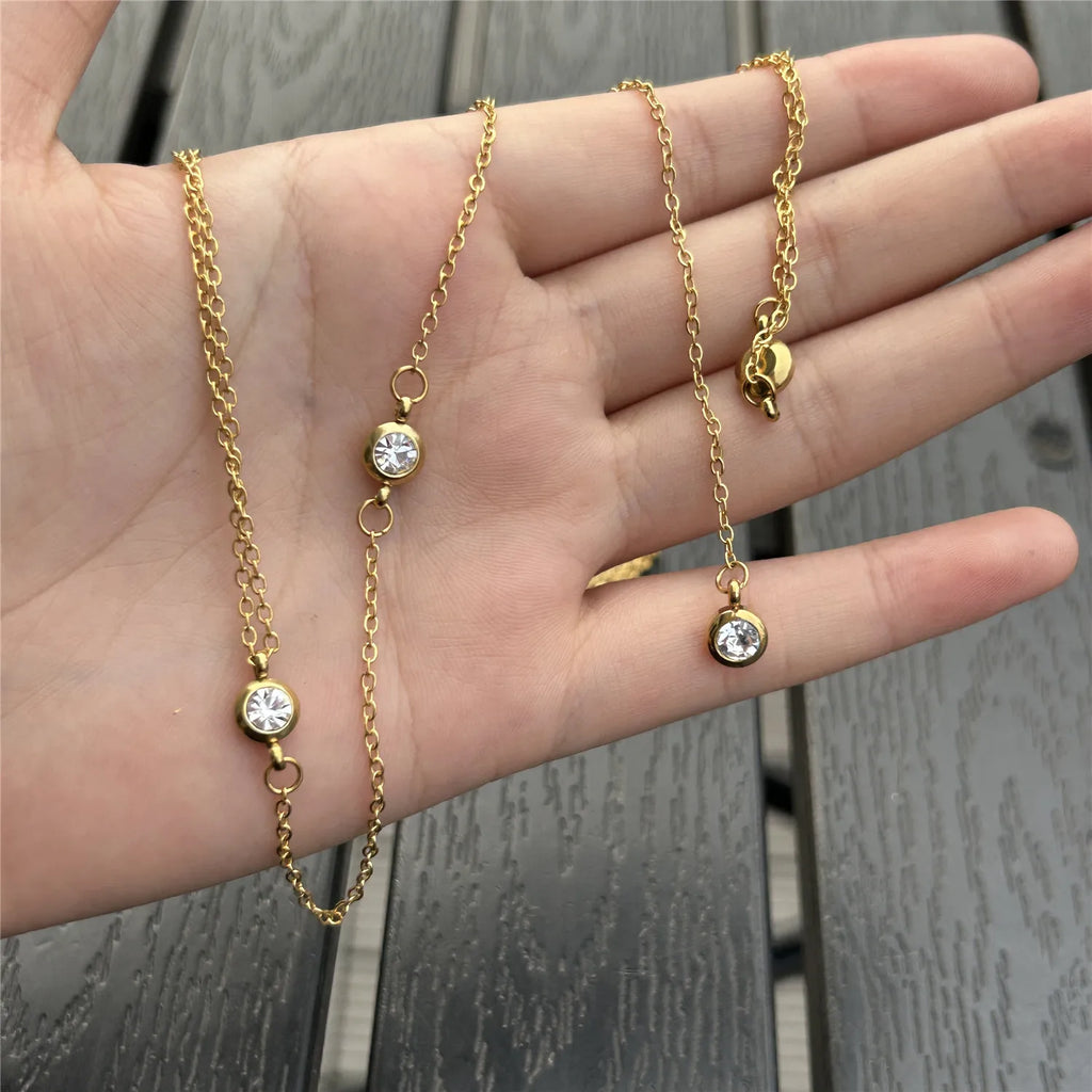 Stainless Steel Crystal Belly Body Chain