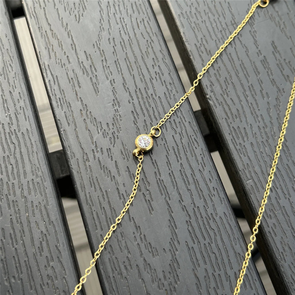 Stainless Steel Crystal Belly Body Chain