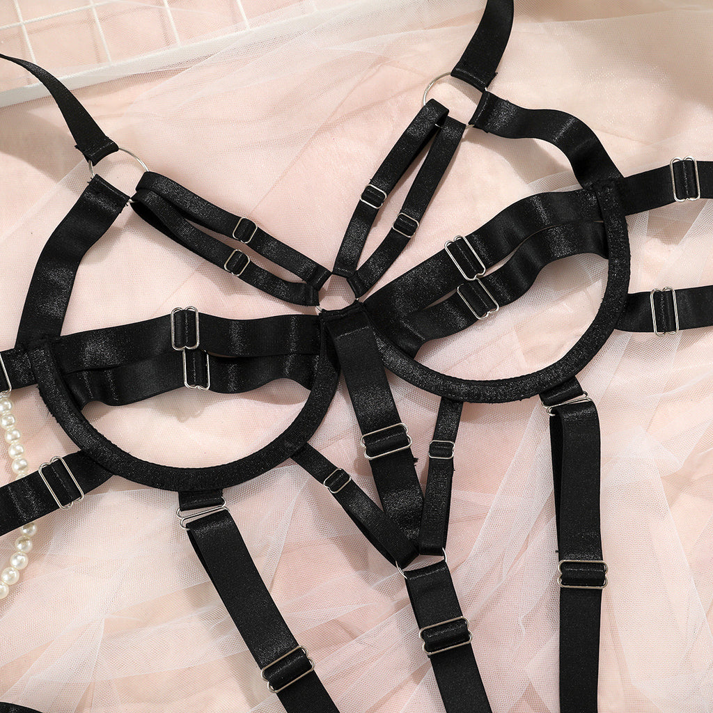 Gathering Minimalist Elastic Jumpsuit Lingerie And Sexy Suspender